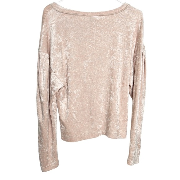 Free People We the Free Milan Crushed Velvet Top Women's XS Blush Pink - Picture 5 of 8